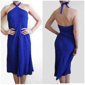 & Other Stories Royal Blue Halterneck Dress